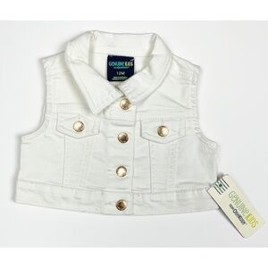 VINTAGE  NWT OSHKOSH WHITE VEST , SIZE 12 MONTHS